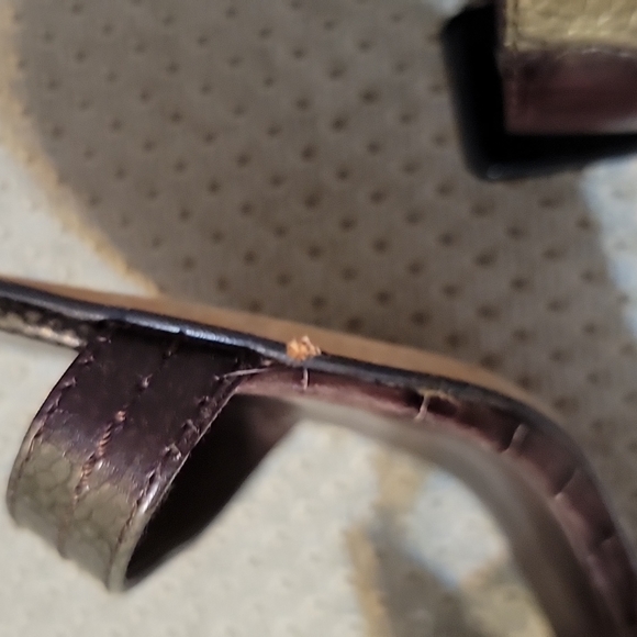 *NEW* HYPE "Blanca" Brown&Green Embossed Leather Buckle Heeled Sandals *Y2K* 8.5 - Picture 13 of 15